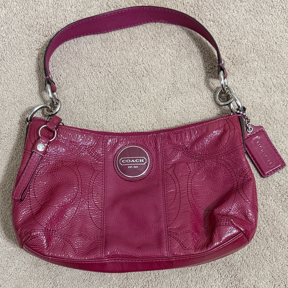 Coach Fuchsia Leather Shoulder Bag